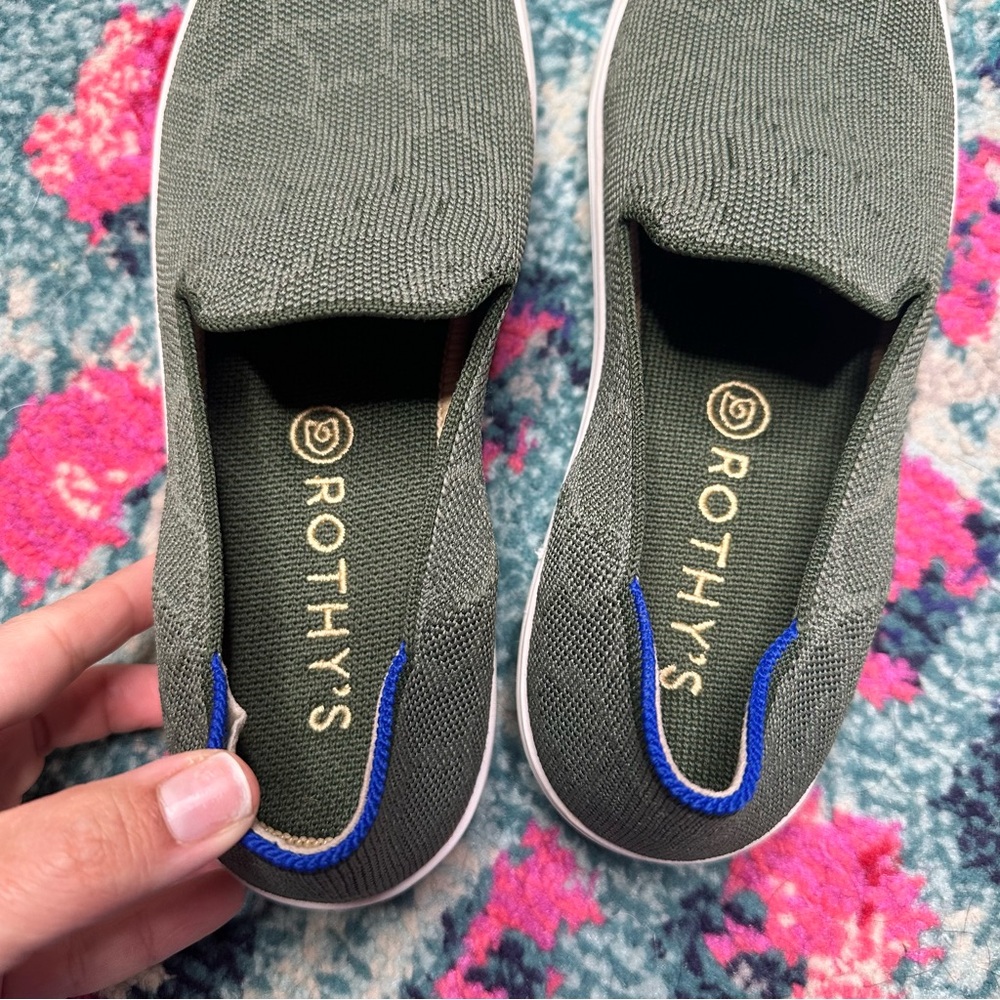 Rothy’s The Slip On Sneaker in Green Safari Retired Print - Picture 7 of 10